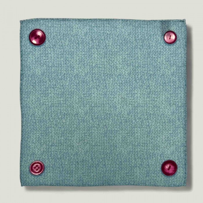 Batistă lână Turquoise Nasturi printată 30X30