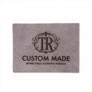 Eticheta piele întoarsă culoare Ash personalizabilă Logo Text Eticheta piele întoarsă culoare Ash personalizabilă Logo Text