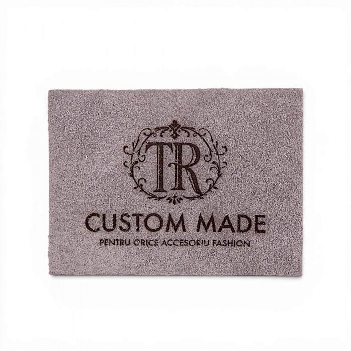 Eticheta piele întoarsă culoare Ash personalizabilă Logo Text Eticheta piele întoarsă culoare Ash personalizabilă Logo Text