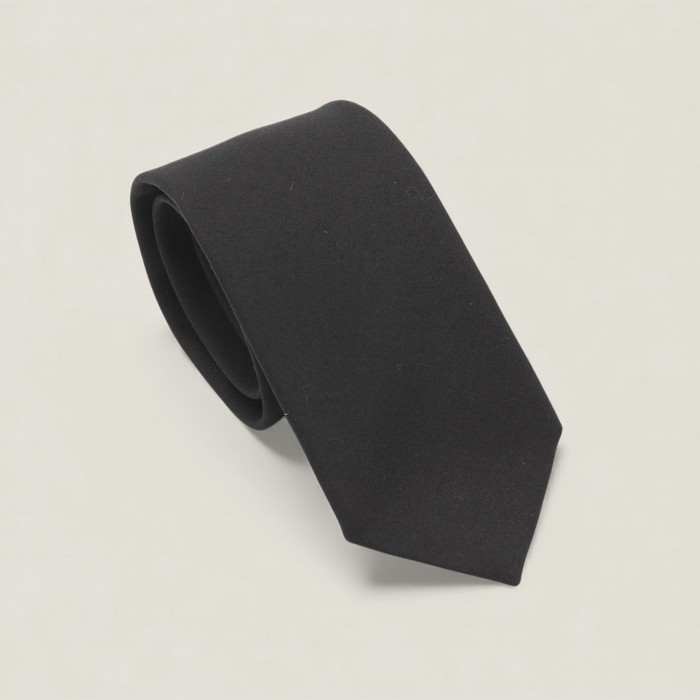 Cravată din lână și mătase naturală neagră