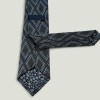 Cravata Mătase Negru si Albastru Geometric Print