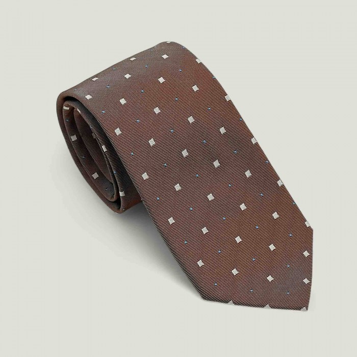 Cravata Mătase Maro Print