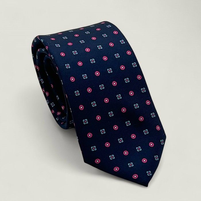 Cravata Mătase Blue Navy Print