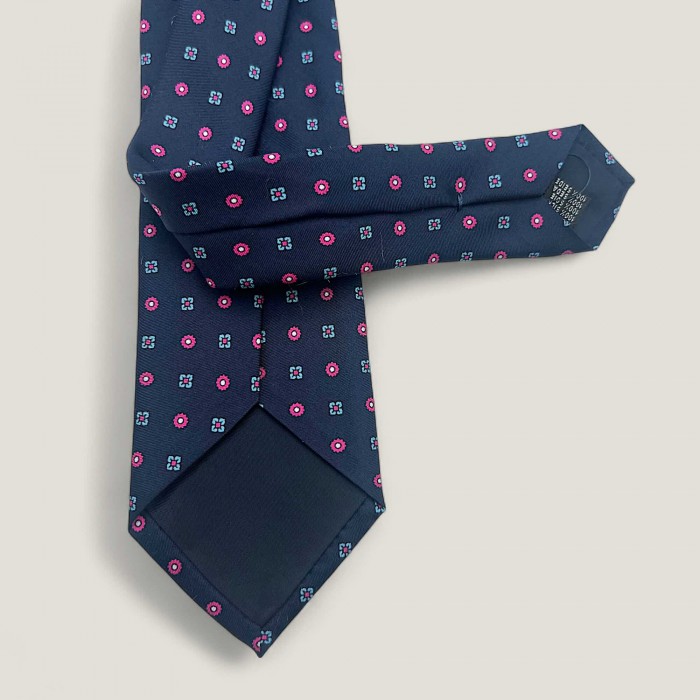 Cravata Mătase Blue Navy Print